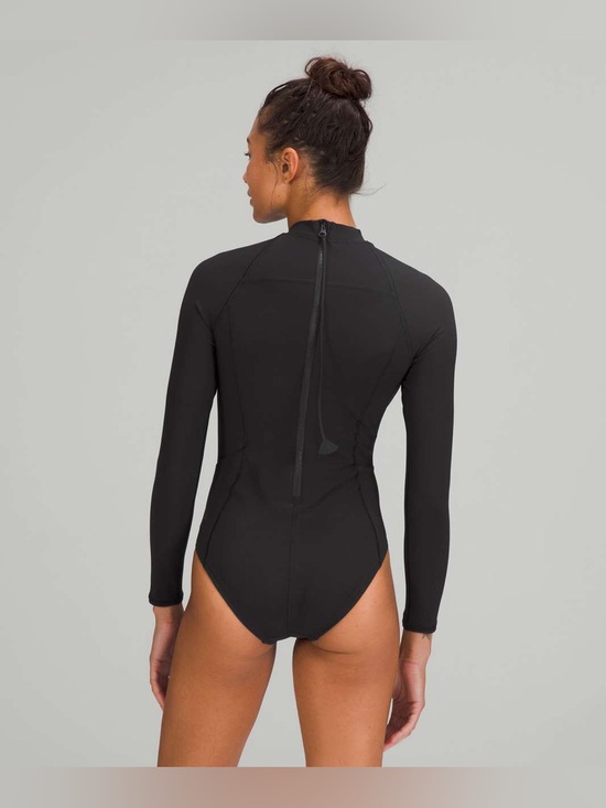 lululemon athletica Other - Lululemon Long Sleeve Zip Back Paddle Suit Medium Bum Coverage size 4 Black BLK